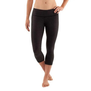 Lululemon Wunder Under Crop  Heather Black
